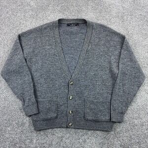 Protege Collection Cardigan Sweater Mens Large Gray Alpaca Wool Blend USA Made